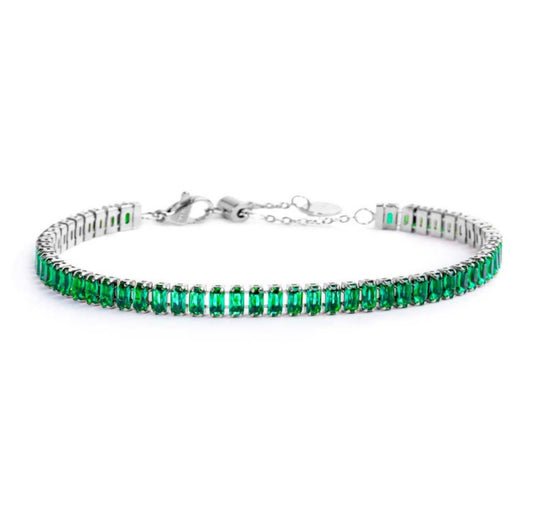 Bracciale Marlù tennis baguette verde