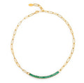 Collana Marlù gold tennis centrale cristalli baguette