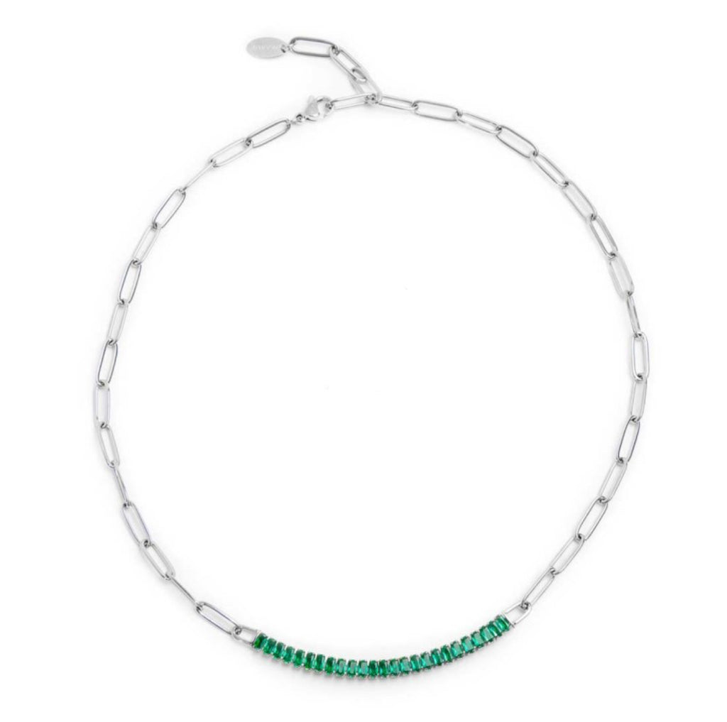 Collana Marlù tennis centrale cristalli baguette