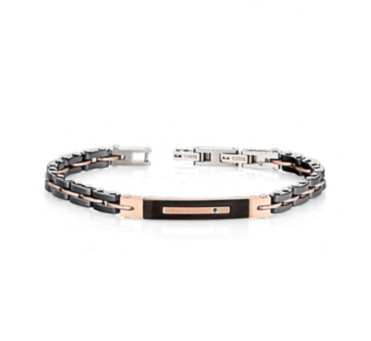 Bracciale uomo Héctor Nero e rosè