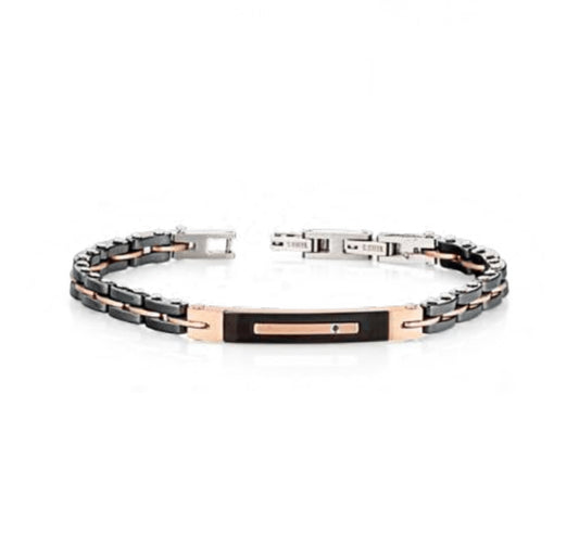 Bracciale uomo Héctor Nero e rosè