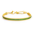 Bracciale Marlù tennis zirconi baguette catena snake squadrata verde