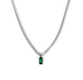 Collana Marlù catena snake cristallo baguette centrale