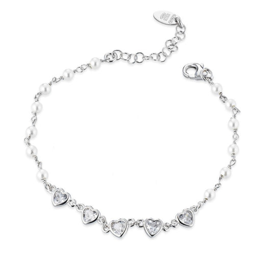 Bracciale Marcello pane perline e cuoricini