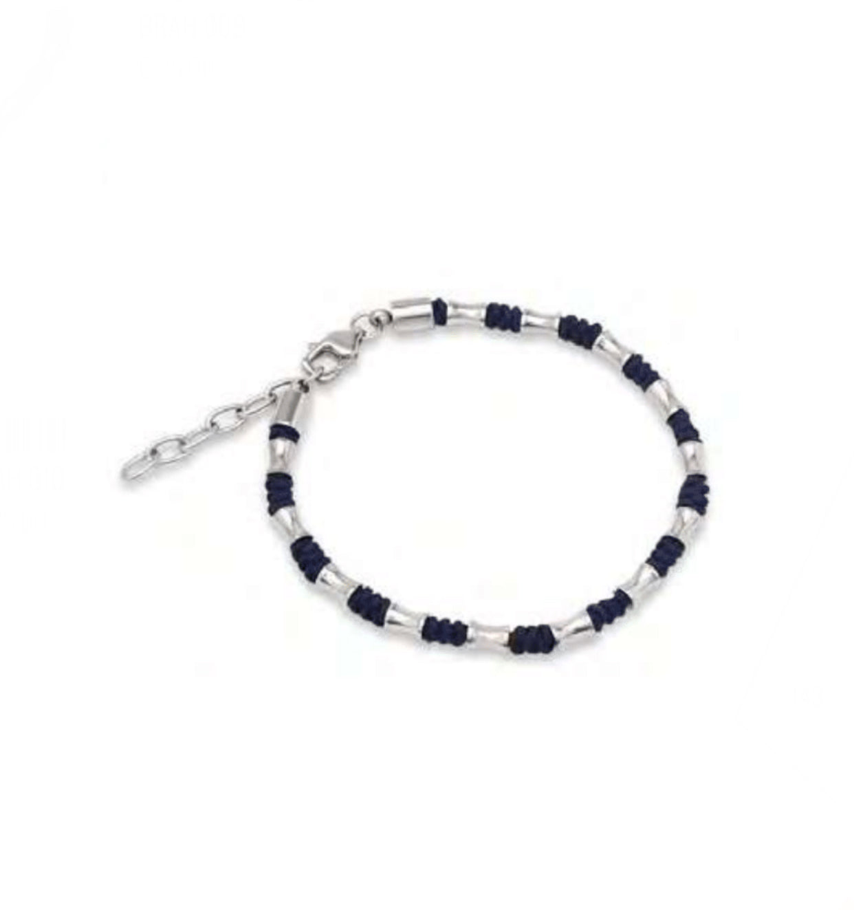 Bracciale uomo Héctor Corda e dettagli in acciaio baguette