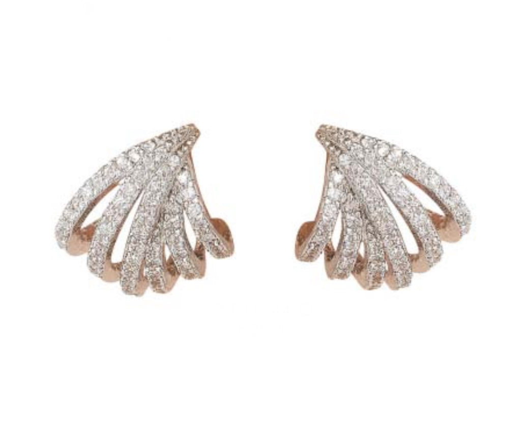 Orecchini Piti Malì donna Semi cerchi multifascia zirconati