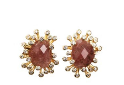 Orecchini Piti Malì donna Quarzo rosa e zirconi