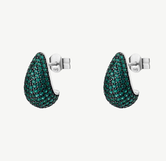 Orecchini argento Fancy life green