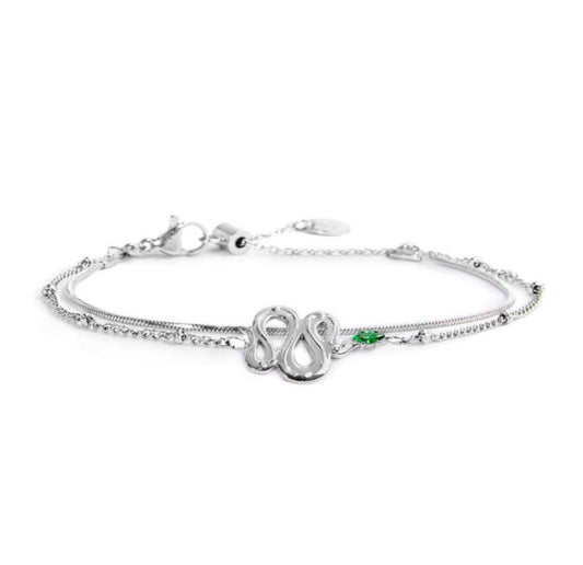 Bracciale Marlù donna doppia catena con serpente e zircone