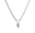 Collana Marlù doppia catena snake quadrata con serpente pendente
