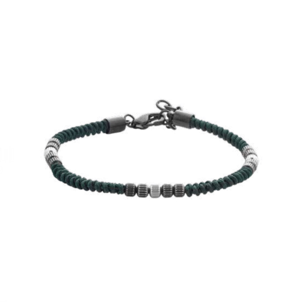 Bracciale uomo Héctor Corda e dettagli in acciaio