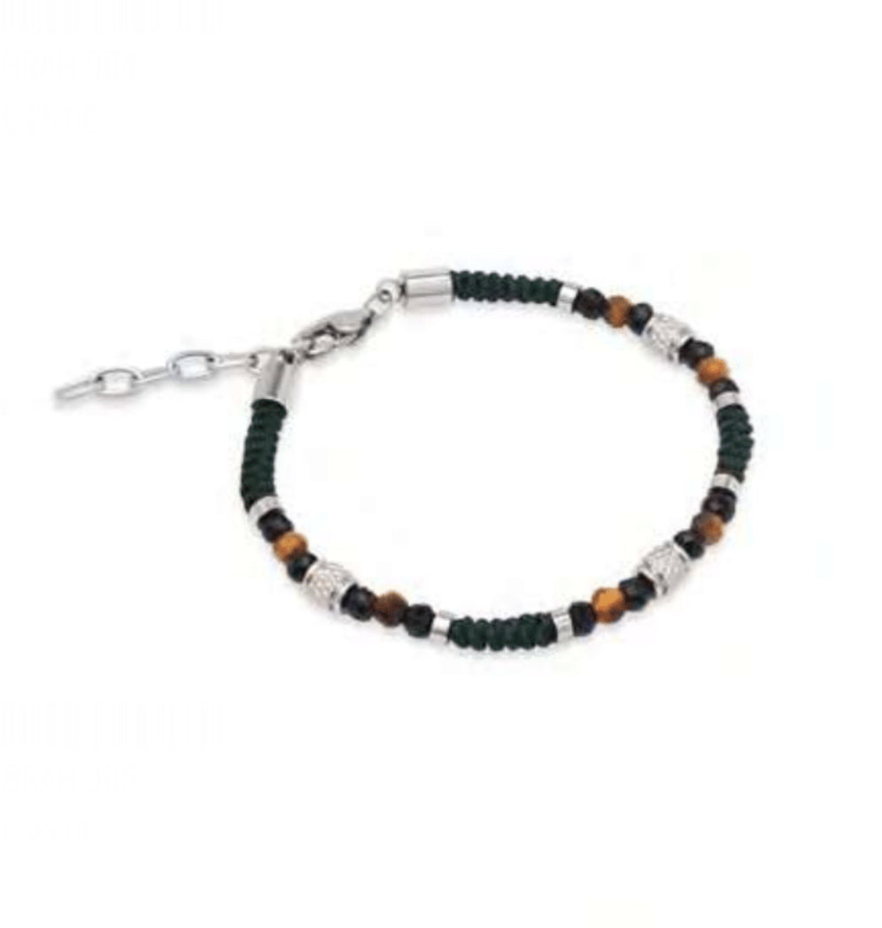 Bracciale uomo Héctor Corda e pietre naturali