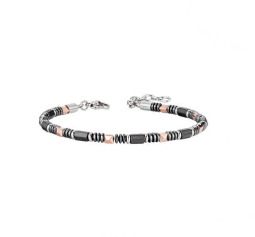 Bracciale uomo Héctor Catena Acciaio e rondelle rosè