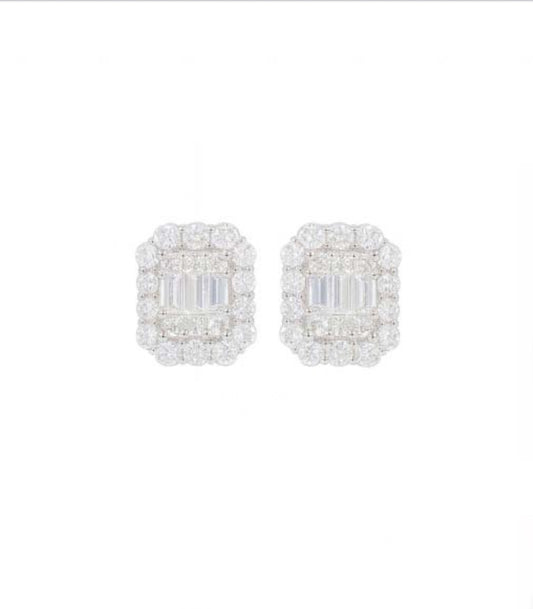 Orecchini Piti Malì donna Bottoncini quadrati con zirconi