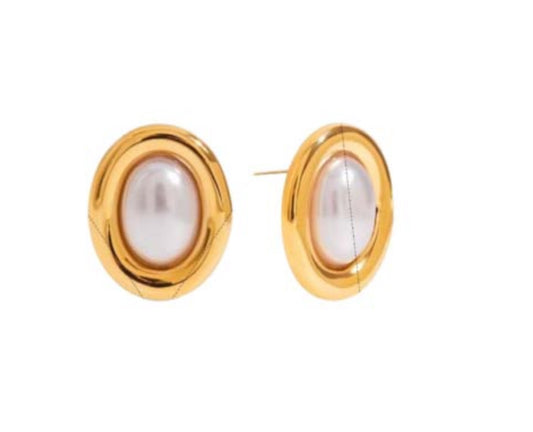 Orecchini Piti Malì donna Clarissa Bottone ovale con perla