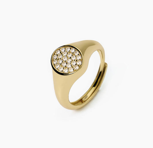 Anello chevalier in argento placcato oro CHEVALIER