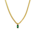 Collana Marlù catena snake cristallo baguette centrale