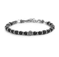 Bracciale Marlù con sfere in onice nera e pietra lavica