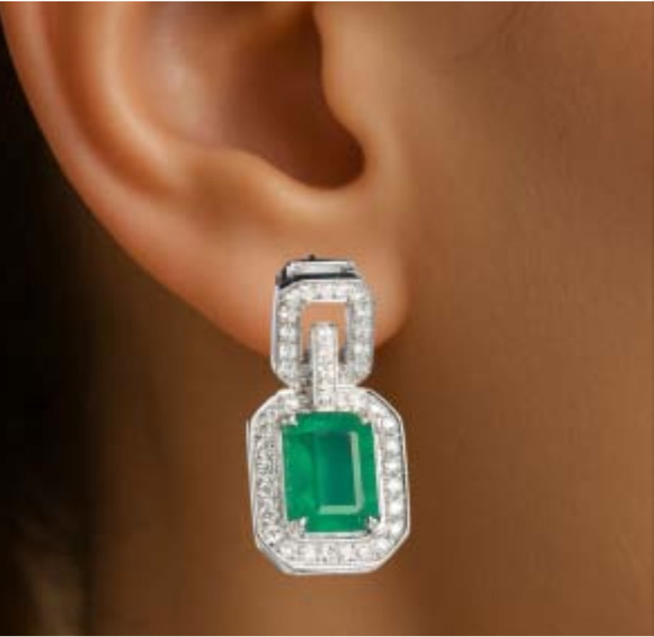 Orecchini Piti Malì donna Pendenti con smeraldo
