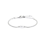 Bracciale  Marlù catena snake con perla ovale centrale