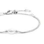 Bracciale  Marlù catena snake con perla ovale centrale