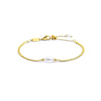 Bracciale  Marlù catena snake con perla ovale centrale