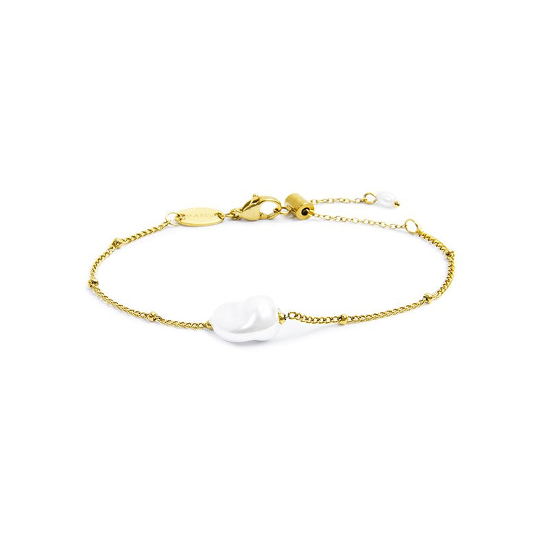 Bracciale Marlù catena grumetta con perla ovale centrale