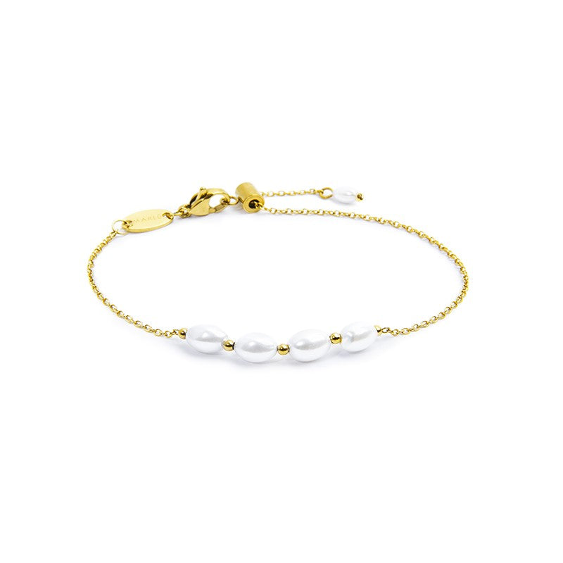 Bracciale Marlù catena cross con perle ovali