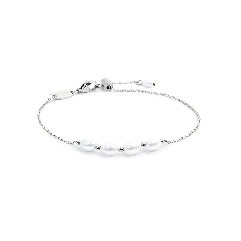 Bracciale Marlù catena cross con perle ovali