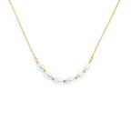 Collana Marlù catena cross con perle ovali centrali