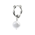 Orecchino Marlù a cerchio 1,4cm con perla pendente
