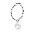 Orecchino Marlù a cerchio 2,7cm con perla pendente