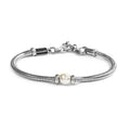 Bracciale Marlù uomo catena snake con sfera centrale perla