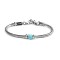 Bracciale Marlù uomo catena snake con sfera centrale turchese