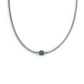Collana Marlù uomo catena snake con sfera centrale malachite