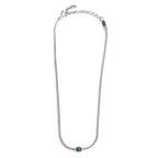 Collana Marlù uomo catena snake con sfera centrale malachite