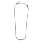 Collana Marlù uomo catena snake con sfera centrale turchese