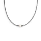 Collana Marlù uomo catena snake con sfera centrale perla