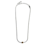 Collana Marlù uomo catena snake con sfera centrale occhio di tigre