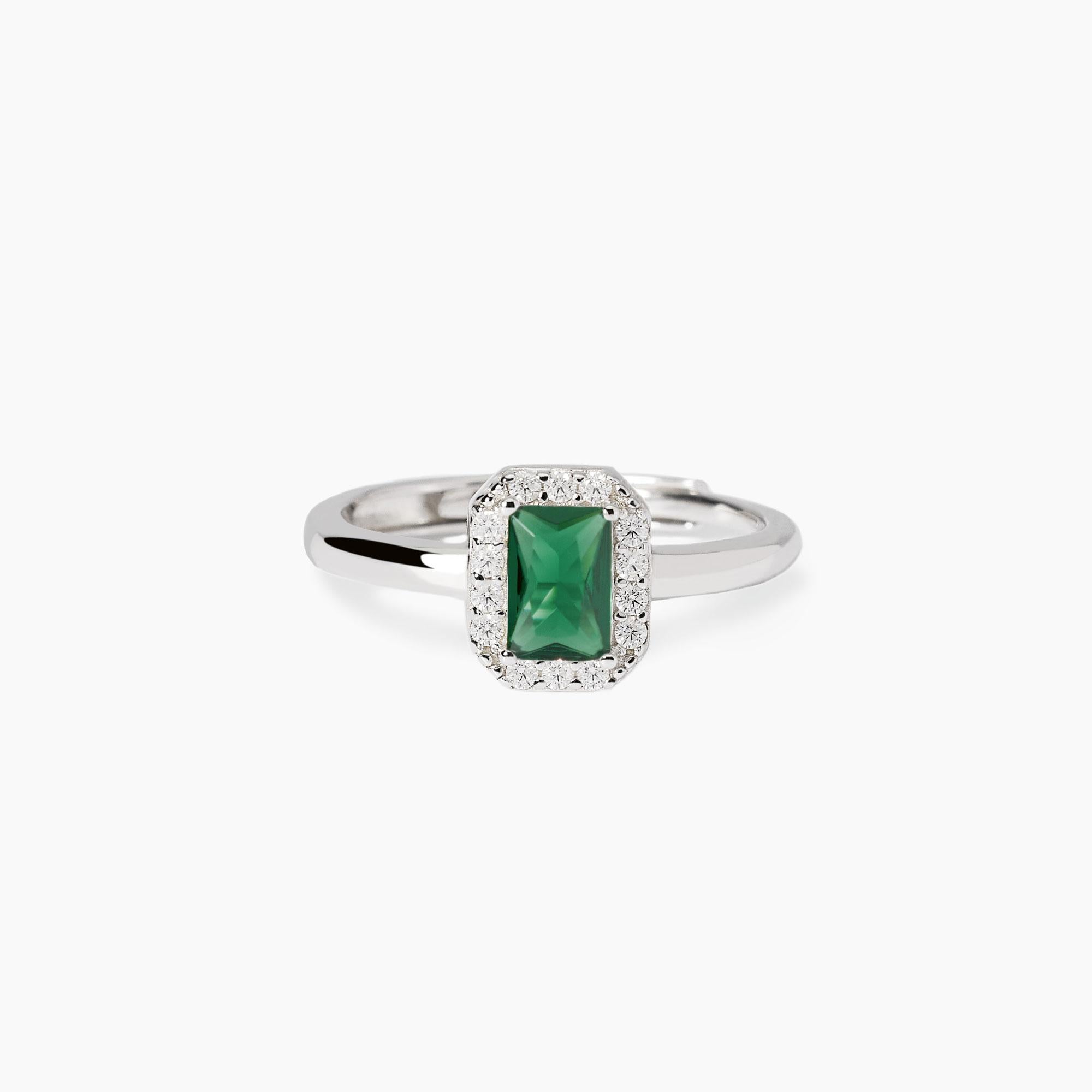 Anello Mabina donna con smeraldo sintetico