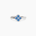 Anello Mabina donna con fiore azzurro