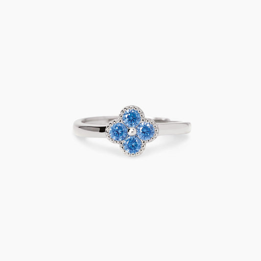 Anello Mabina donna con fiore azzurro