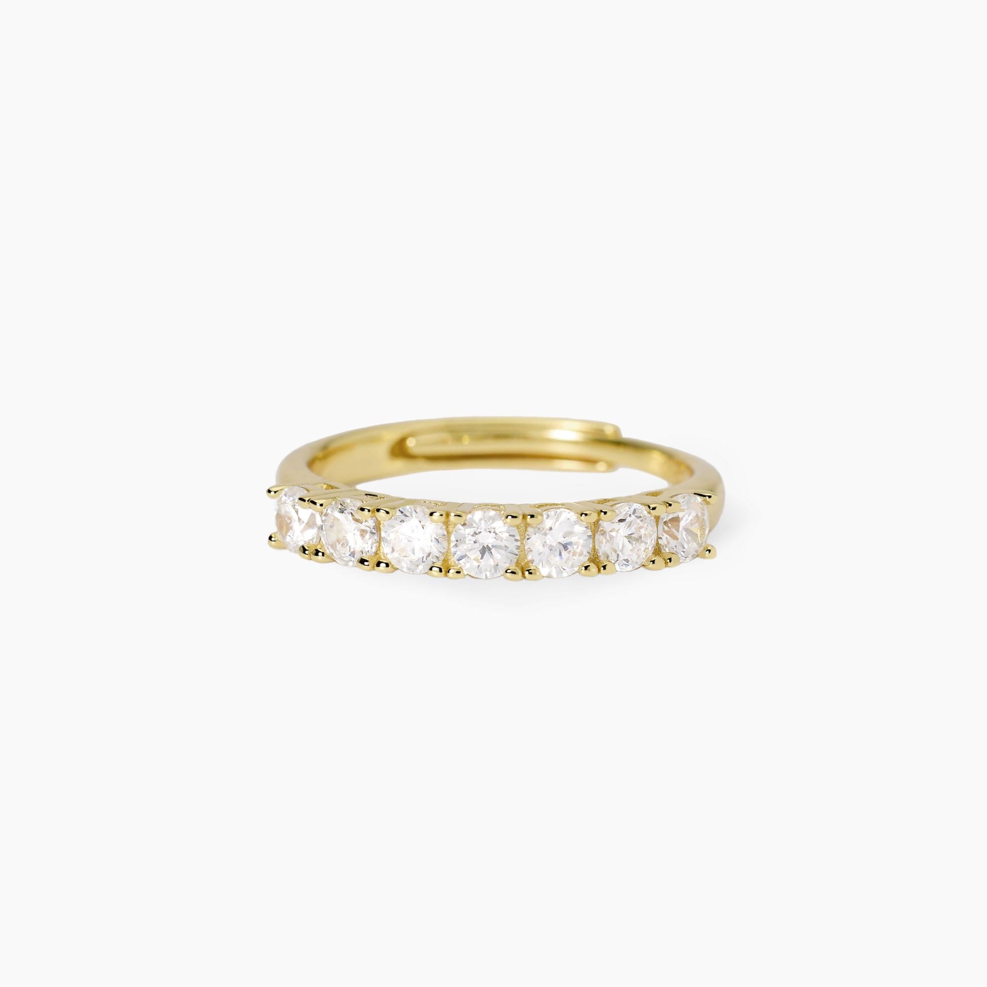 Anello Mabina donna veretta dorato con zirconi