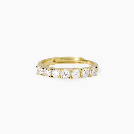 Anello Mabina donna veretta dorato con zirconi