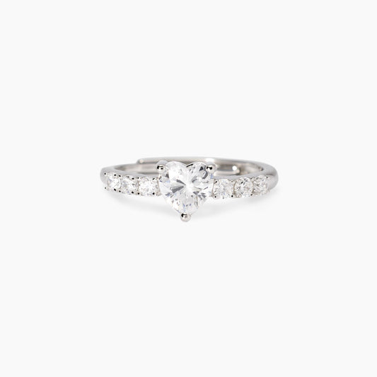 Anello Mabina donna regolabile con cuore in zirconi