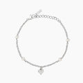 Bracciale Mabina donna con perle coltivate e ciondolo cuore