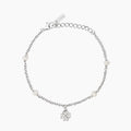 Bracciale Mabina donna con perle coltivate e ciondolo quadrifoglio