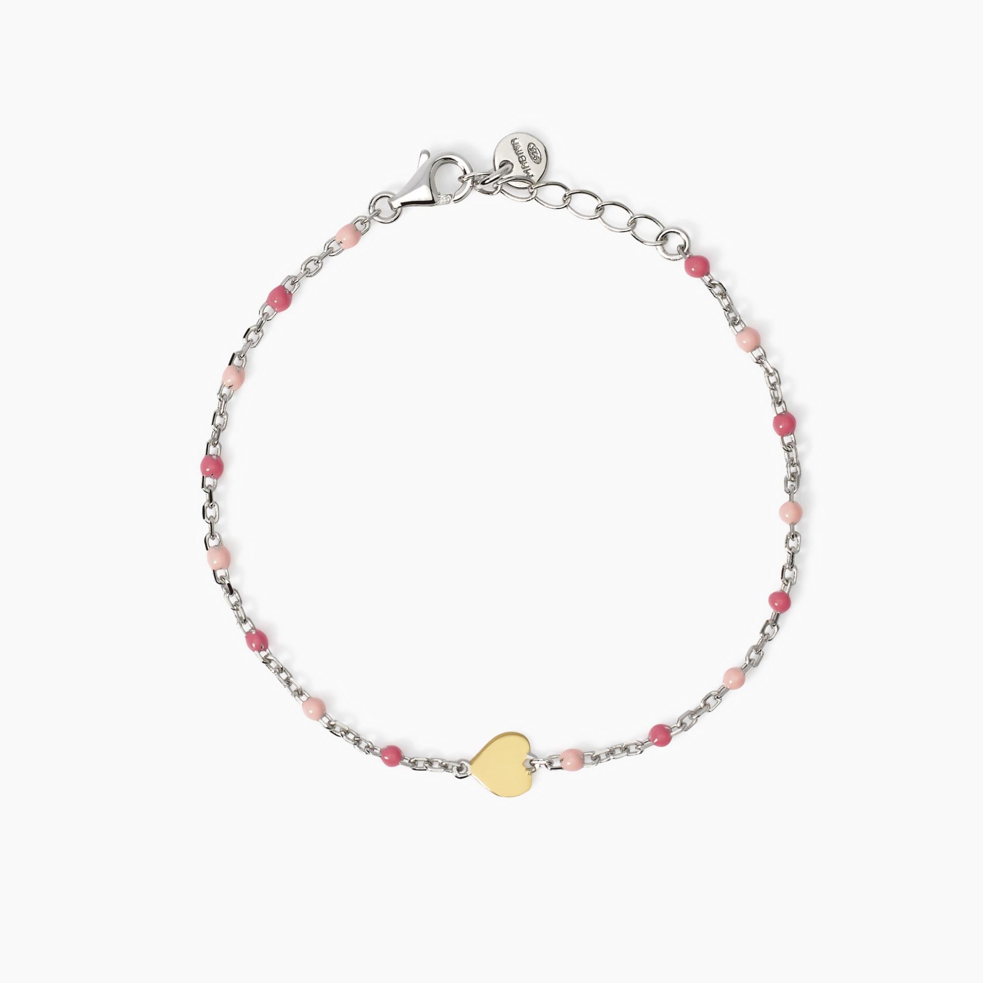 Bracciale Mabina Junior multicolor con cuore oro 9K