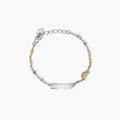 Bracciale Mabina Junior con targhetta incidibile e arcobaleno