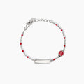 Bracciale Mabina Junior con targhetta incidibile e coccinella
